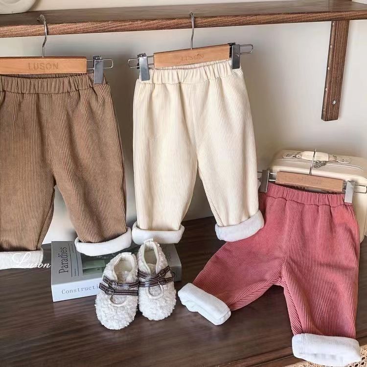 Corduroy Pant Warm - Sonbahar Kış Çocuk Giysileri Polar Astarlı