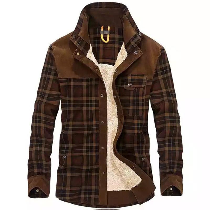 Flannel Shirt Lined - Erkek Vintage Ekose Shearling Astarlı Polar