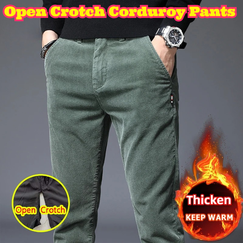 Corduroy Pant Warm - Açık Kasık Erkek Sonbahar Kış Polar
