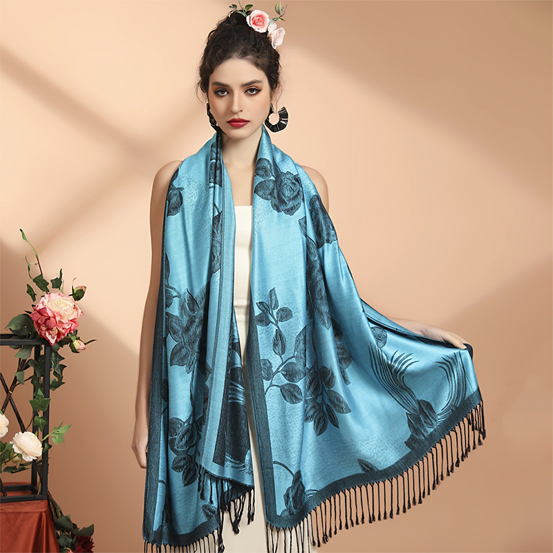 Cashmere Pashmina Wrap - Püskül battaniye tasarım kalın Pashmina yeni