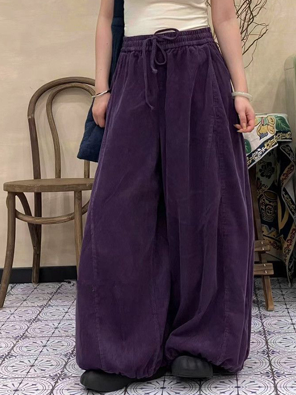 Corduroy Pant Warm - Artı Boyutu kadın Yüksek Bel Kadife