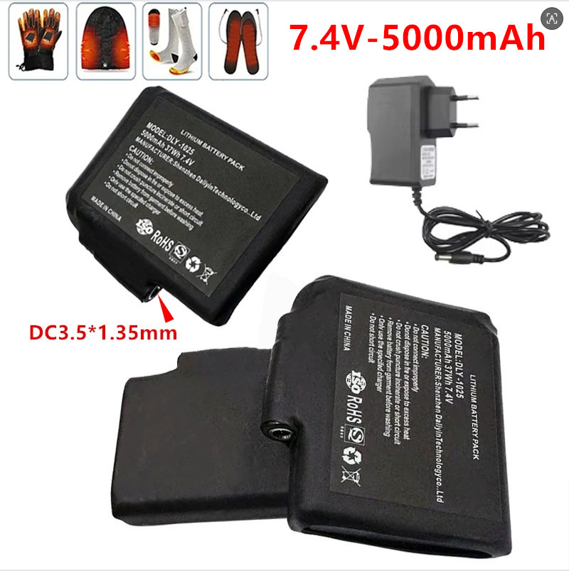 Heated Vest Battery - Yeni Yüksek Kaliteli7.4 V, 5000mAh Isıtmalı