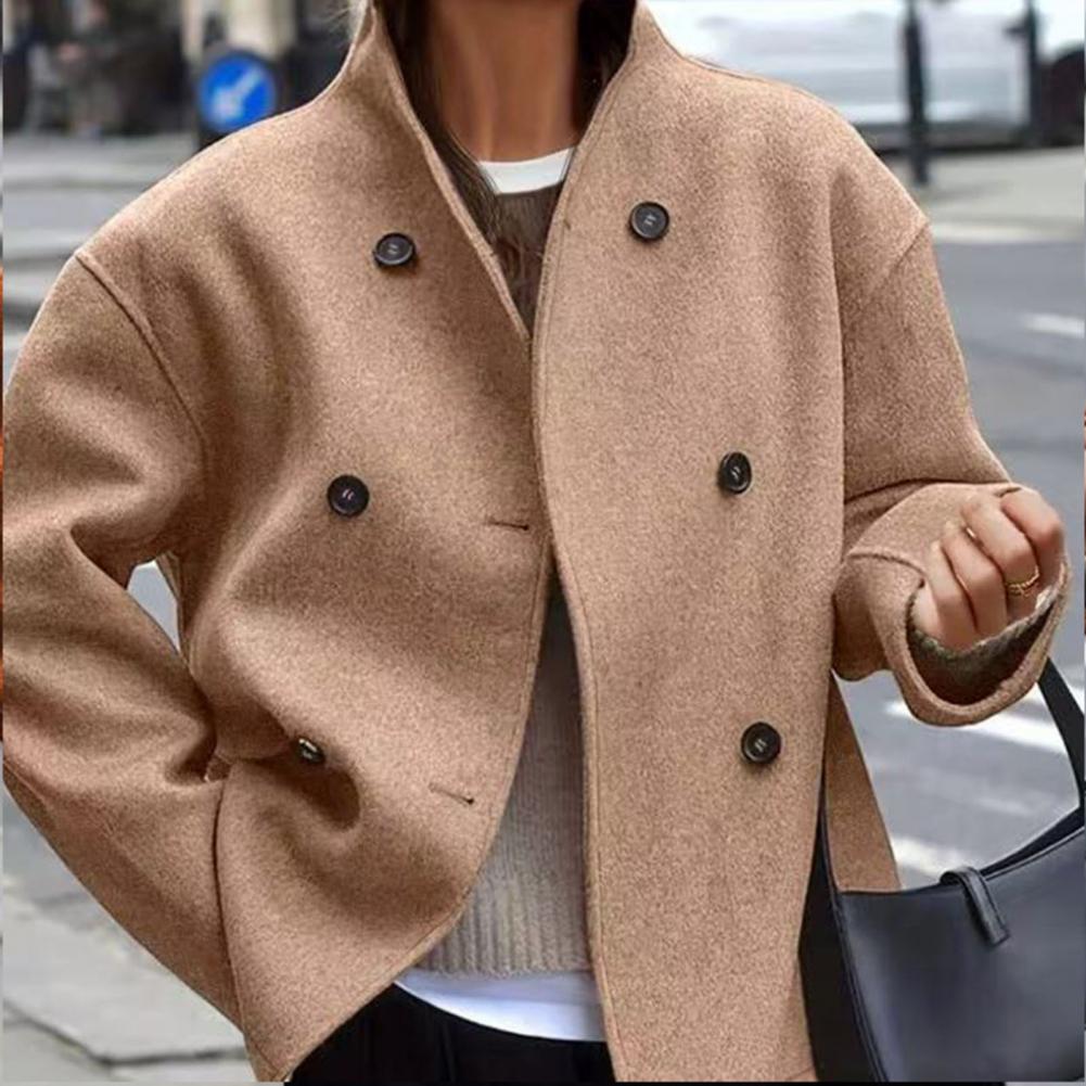 Wool Coat Peacoat - Kadın Kışlık Kısaltılmış Yün Palto Çift