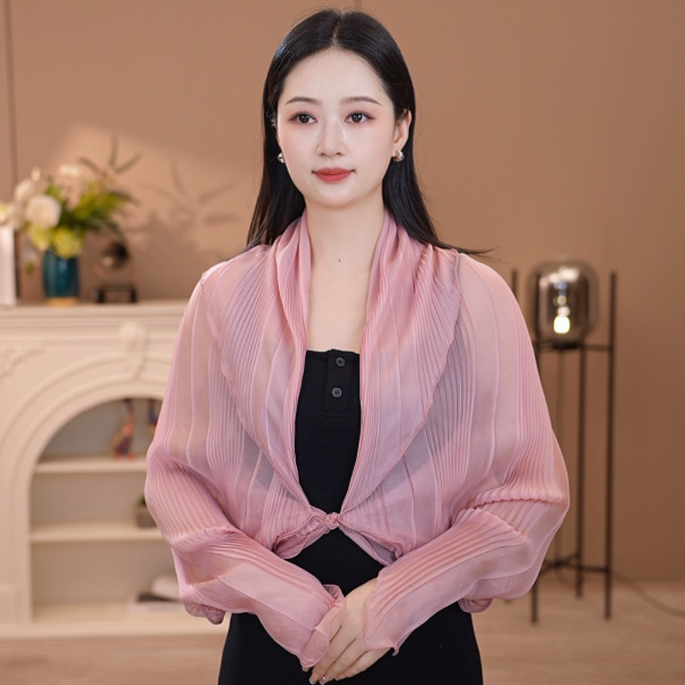 Shawl Wrap Winter - Düz Renk Güneş Korumalı Üst Yuvarlak