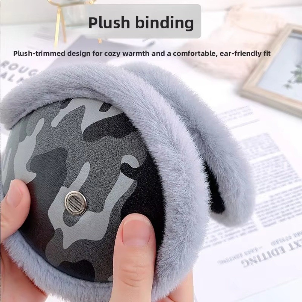 Earmuffs Foldable - Yeni PU Deri Kışlık Kulaklık Desenli