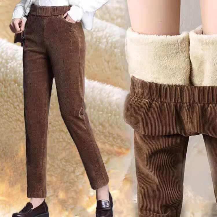 Corduroy Pant Warm - 1 adet Kadın Sonbahar Kış Peluş