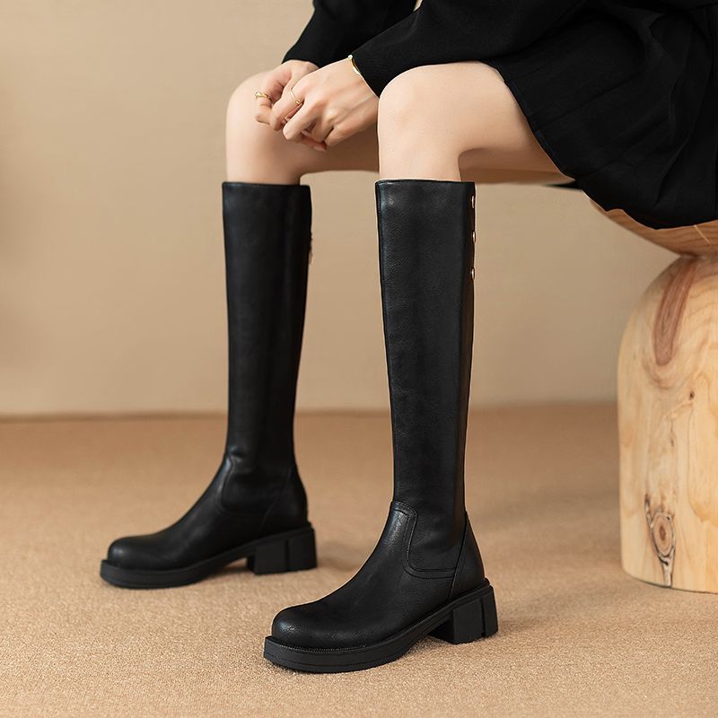 Waterproof Winter Boot - Sonbahar Kış Orta Topuklu Kadın Diz
