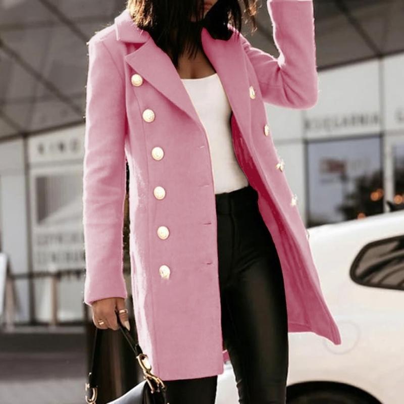 652F Bayan Sonbahar Kış Yün Mo - Wool Coat Peacoat incelemesi ve fiyatı