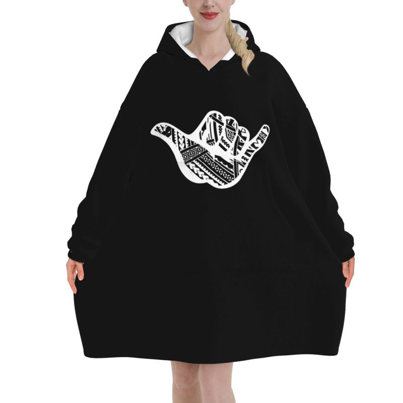 Polinezya Dövmesi Shaka Kabile - Sherpa Hoodie Fleece incelemesi ve fiyatı