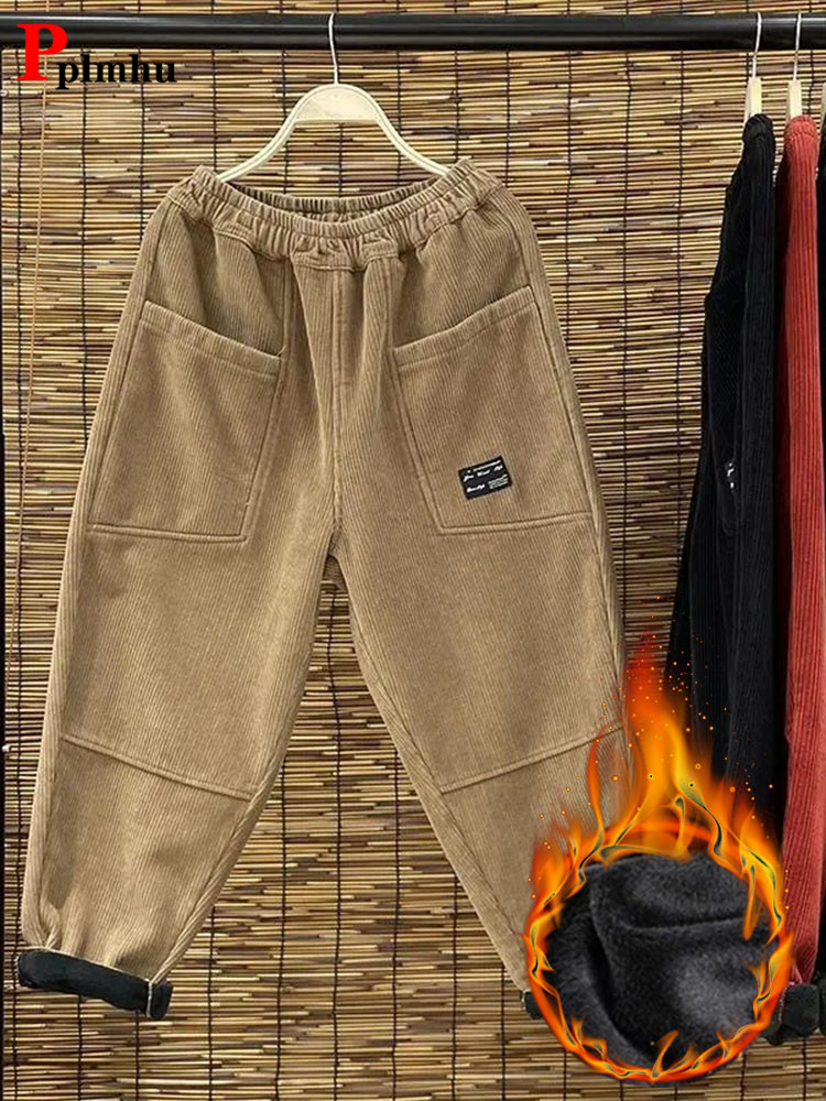 Rahat artı kadife bayan Harem  - Corduroy Pant Warm incelemesi ve fiyatı