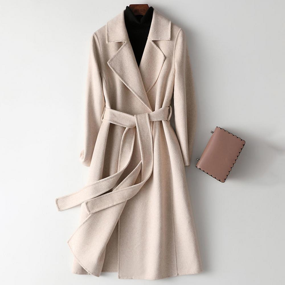 Kadın Yün Palto, Kemerli Uzun  - Wool Coat Peacoat incelemesi ve fiyatı